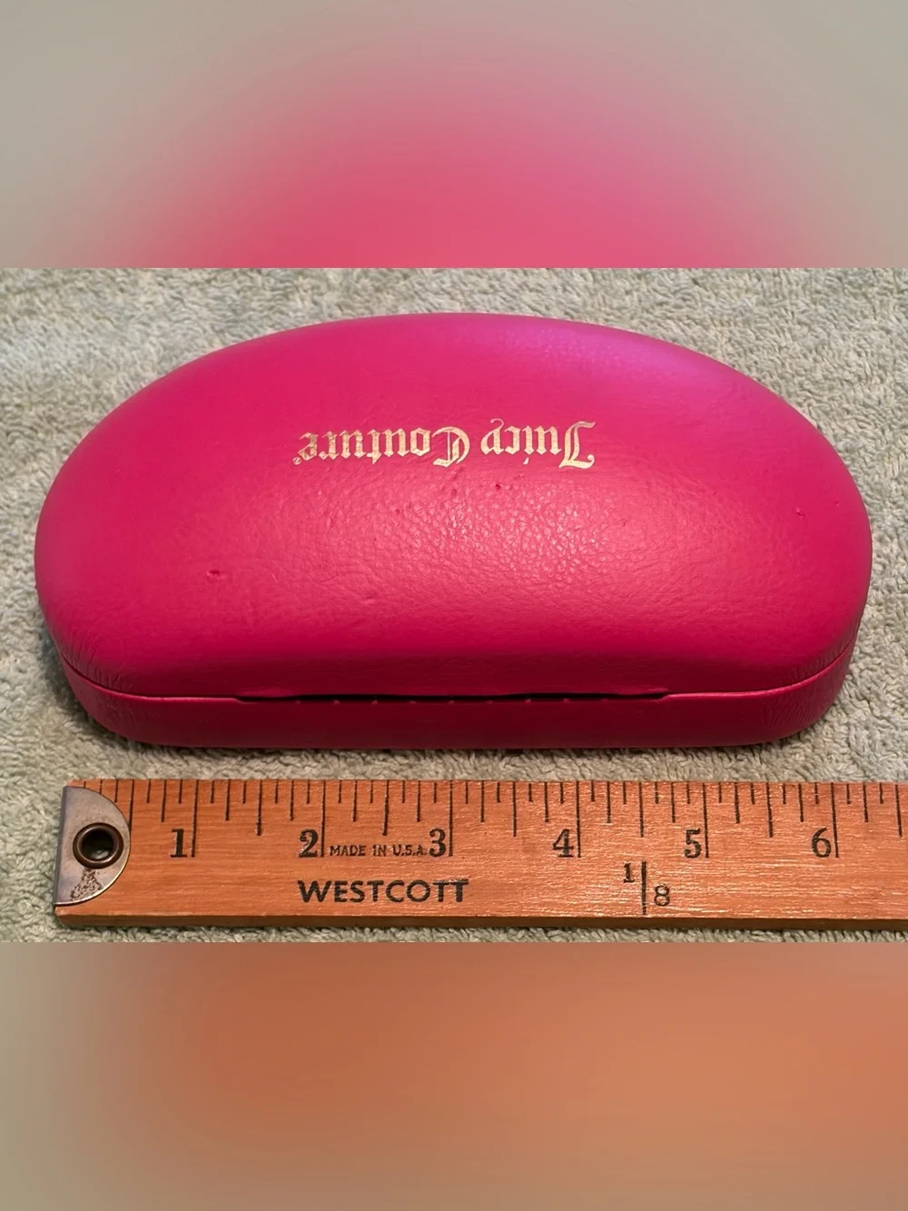 Juicy Couture Bright Pink Eyewear Case with Gold Logo
